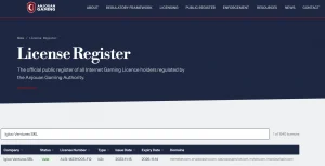 Public licence register evidence for Memebet